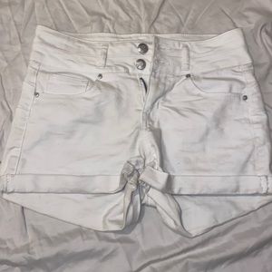 White jean shorts